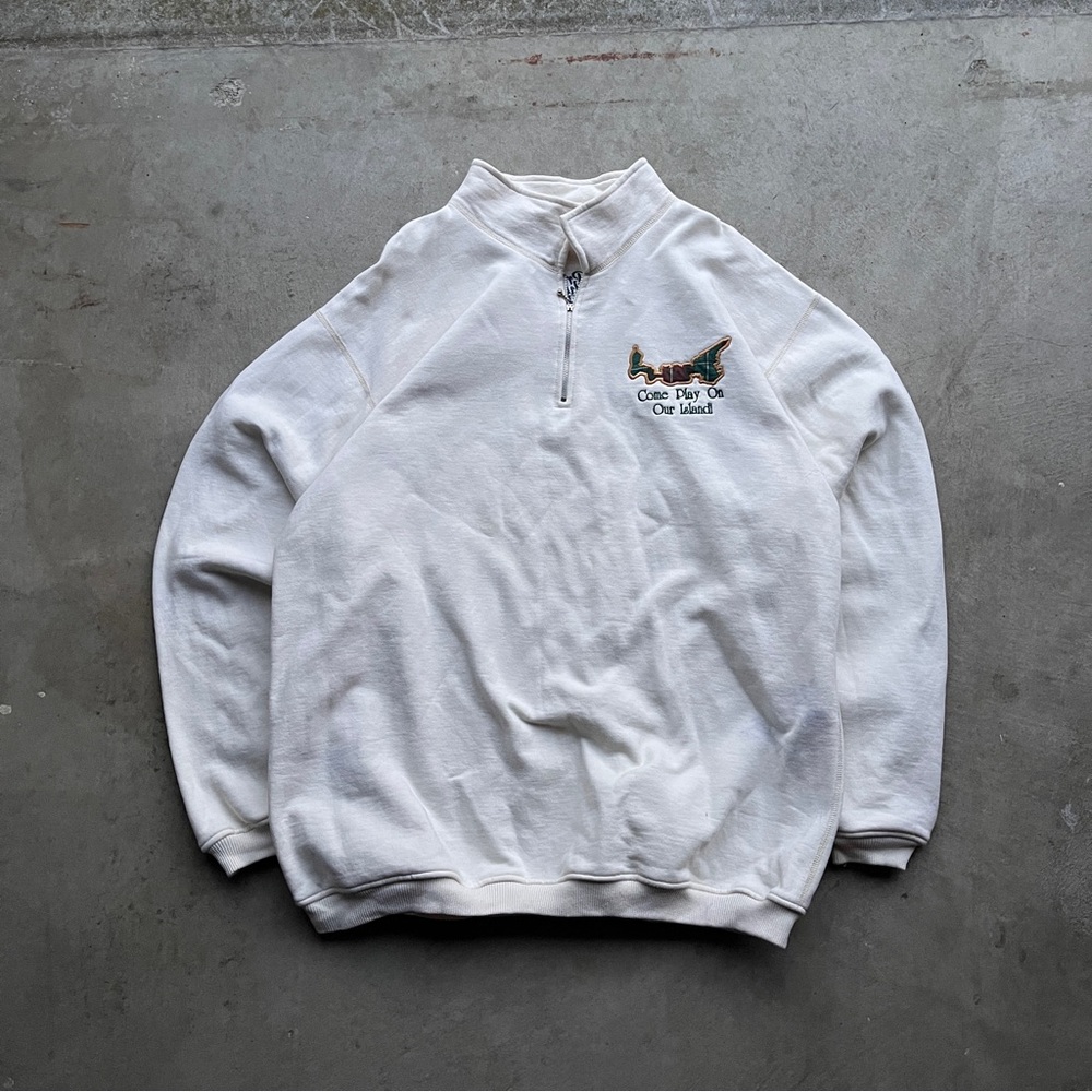 Vintage Edward Island Canada Quarter Zip Pullover Sweatshirt